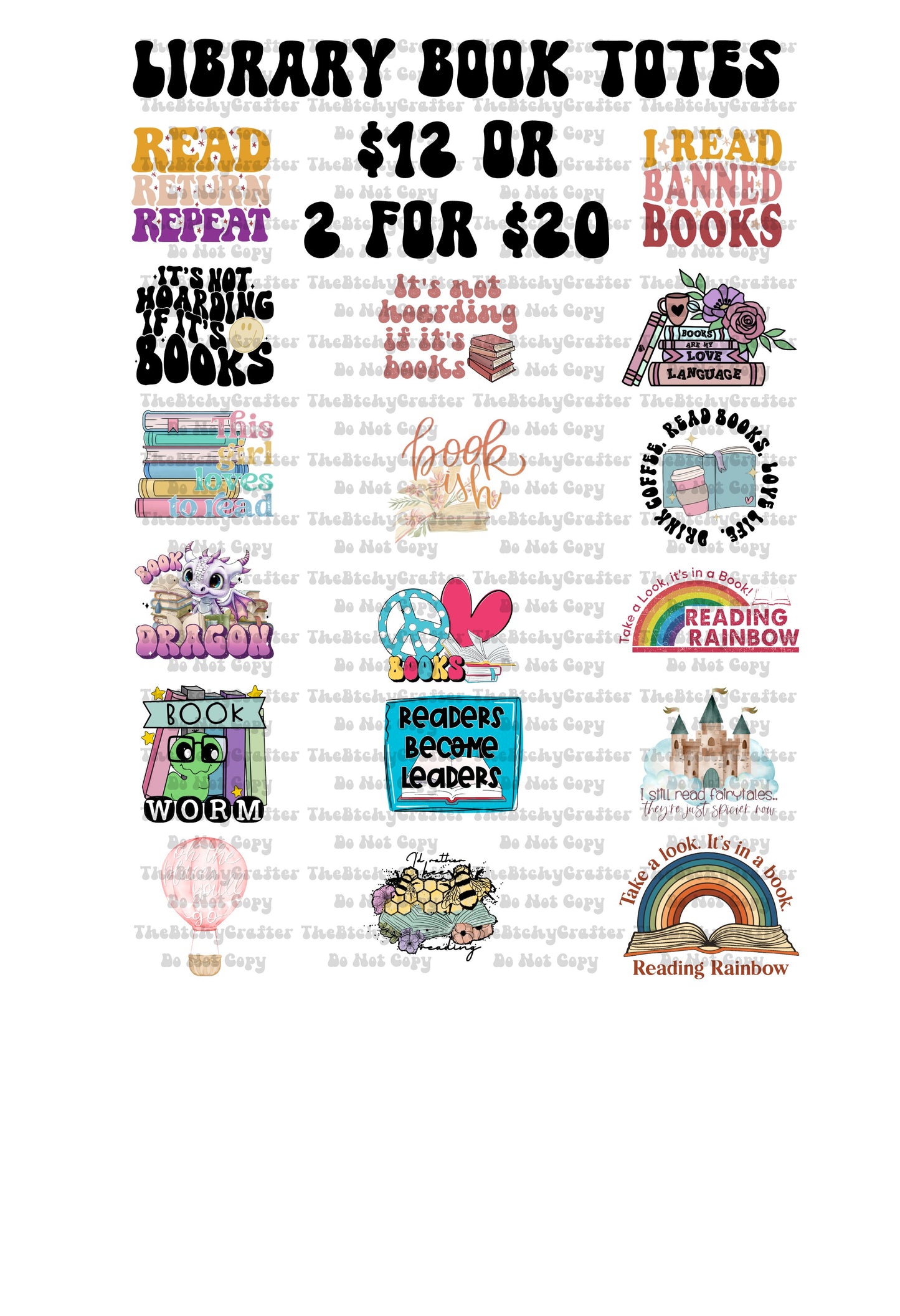 Library Book Tote bag