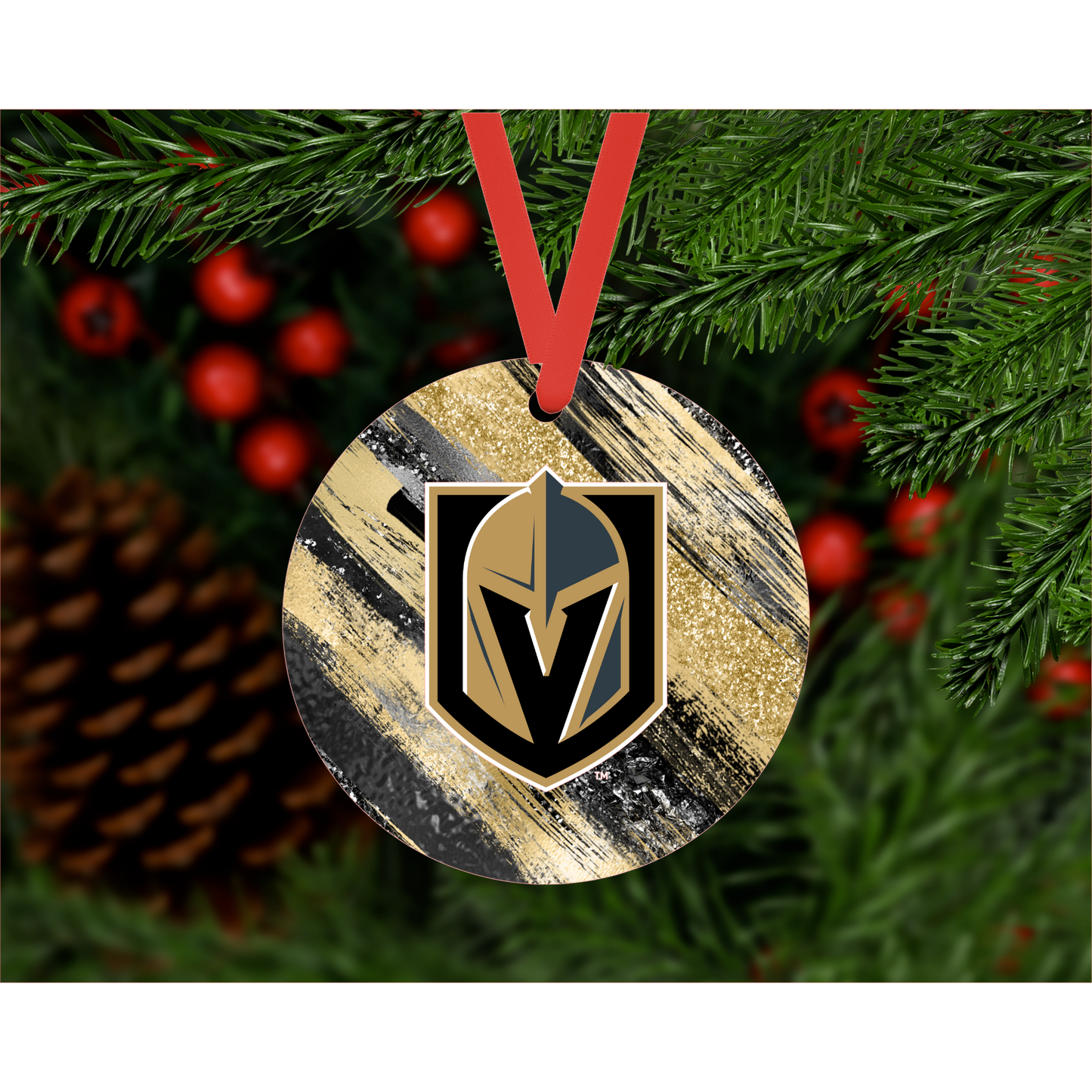 Double Sided Aluminum Ornament , Aces, Knights, Las Vegas, Custom Ornaments, Ornaments with your pictures, Customized Christmas Ornament