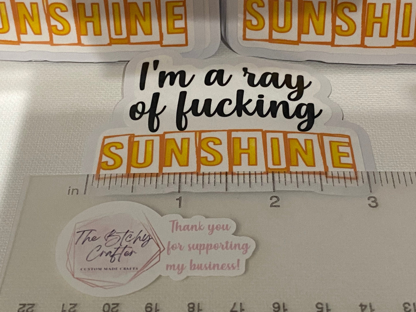 I’m a Ray of fucking sunshine laminated Die Cut sticker | Tumbler | Water Bottle | Backpack | Books | Binders | Laptop | Journals |