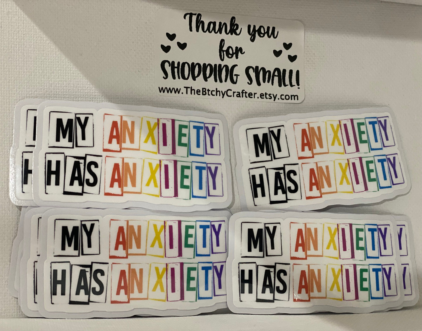 My anxiety has anxiety die cut sticker | tumbler decal | water bottle decal | laptop decal | Mental Health
