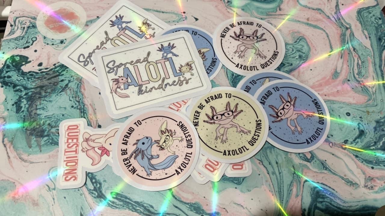 I Axolotl Questions sticker | Tumbler decals | Laptop Decals | Bullet Journals | Happy Planner Decals | Decorations