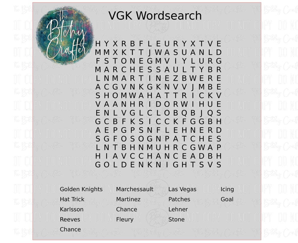 VGK Tic Tac Toe Board