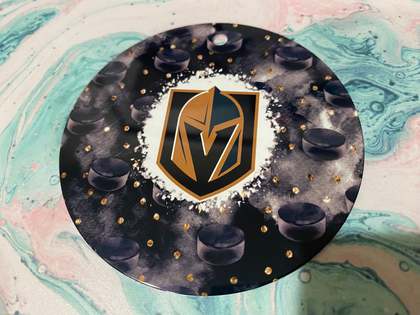 Double Sided Aluminum Ornament , Aces, Knights, Las Vegas, Custom Ornaments, Ornaments with your pictures, Customized Christmas Ornament