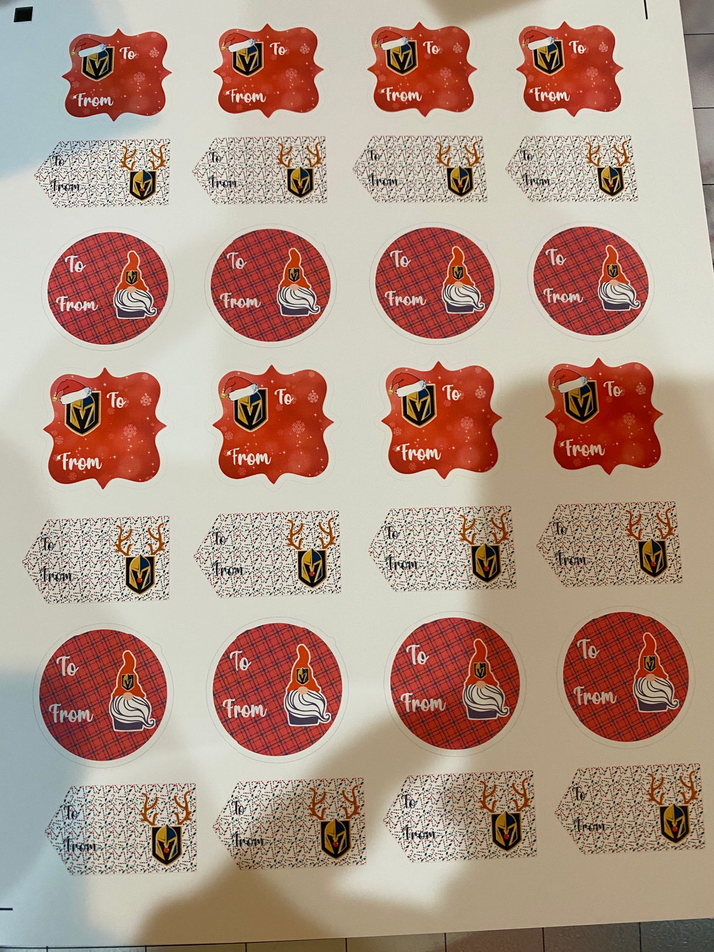 VGK Christmas Tags