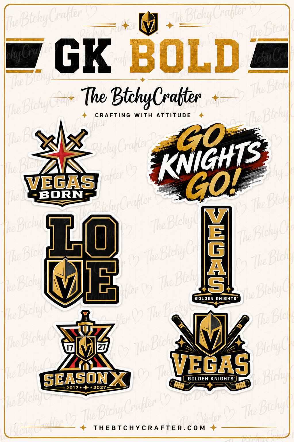Vegas Hockey Sticker Sheets | VGK Fan Stickers