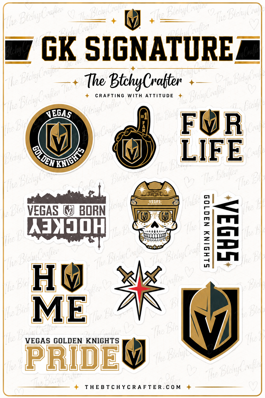 Vegas Hockey Sticker Sheets | VGK Fan Stickers