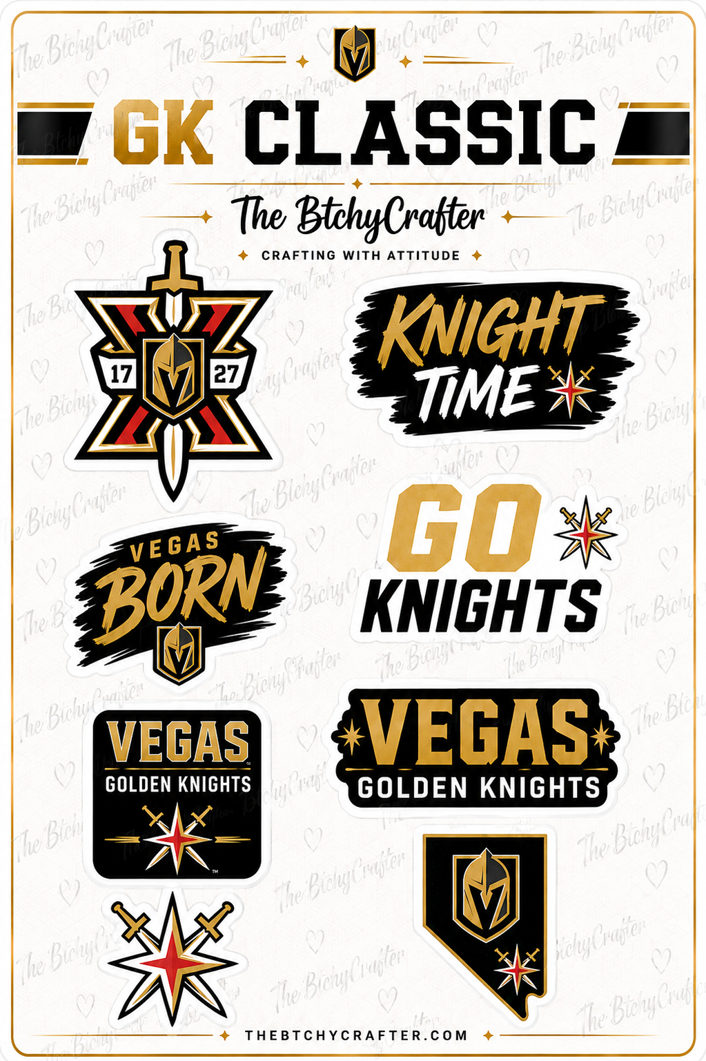 Vegas Hockey Sticker Sheets | VGK Fan Stickers