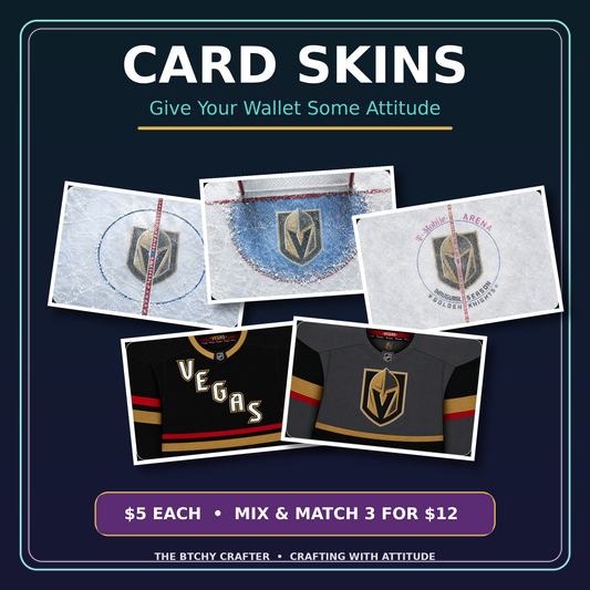 Debit and credit card skins, $5 each or mix and match 3 for $12