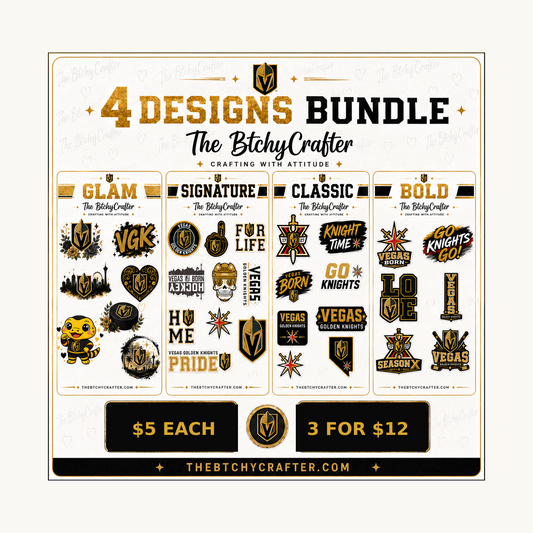 Four Vegas hockey sticker sheet designs, $5 each or mix and match 3 for $12